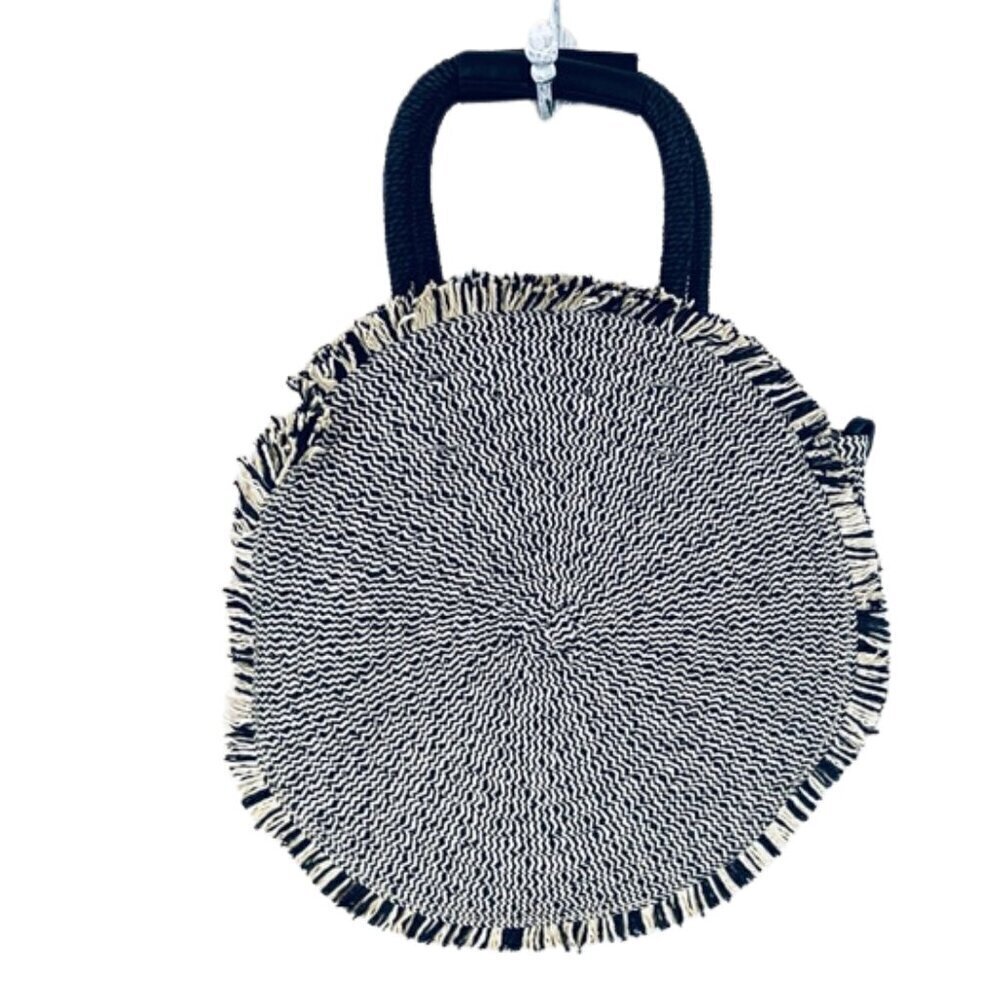 Zara Black and Cream Round Crossbody Bag